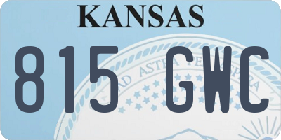 KS license plate 815GWC