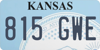 KS license plate 815GWE