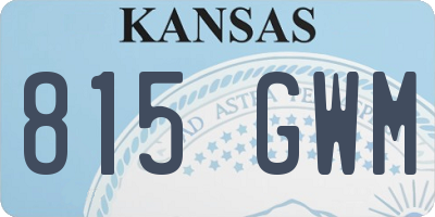 KS license plate 815GWM