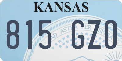 KS license plate 815GZO