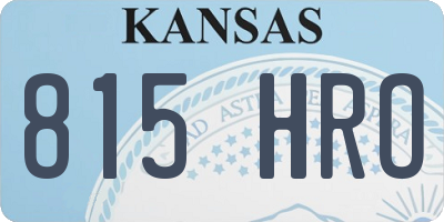 KS license plate 815HRO