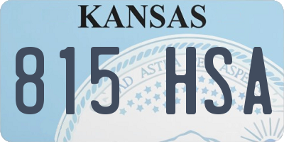 KS license plate 815HSA