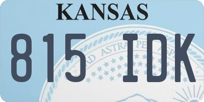KS license plate 815IDK
