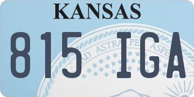 KS license plate 815IGA