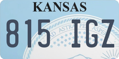KS license plate 815IGZ