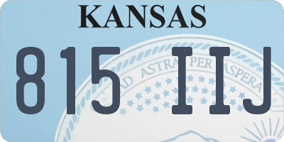 KS license plate 815IIJ