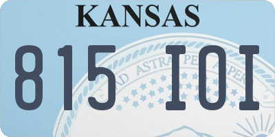 KS license plate 815IOI