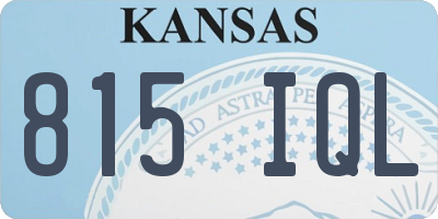 KS license plate 815IQL
