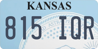 KS license plate 815IQR