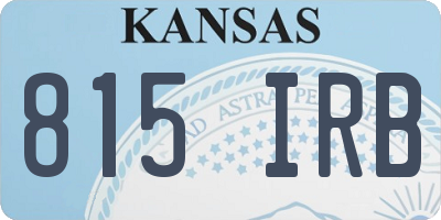 KS license plate 815IRB