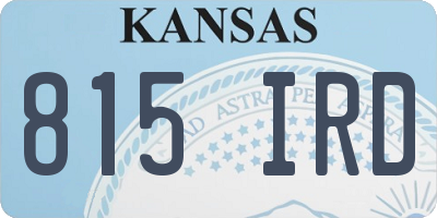 KS license plate 815IRD