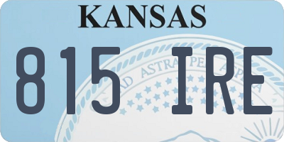 KS license plate 815IRE