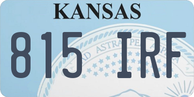 KS license plate 815IRF