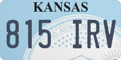 KS license plate 815IRV