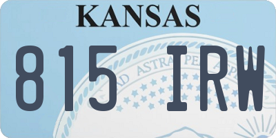 KS license plate 815IRW