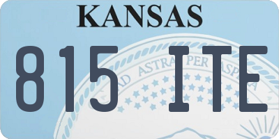 KS license plate 815ITE