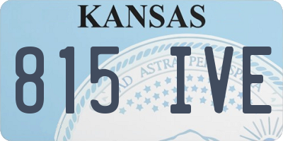 KS license plate 815IVE