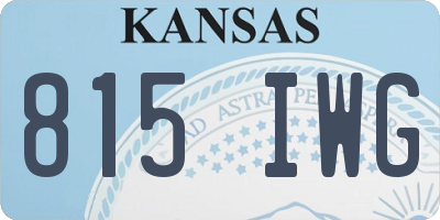 KS license plate 815IWG
