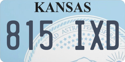 KS license plate 815IXD