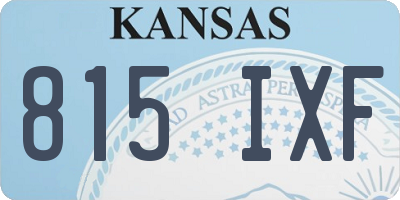 KS license plate 815IXF