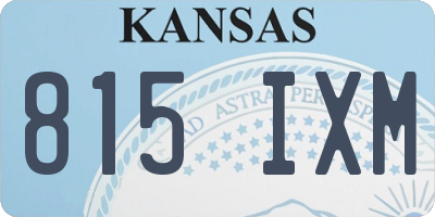 KS license plate 815IXM