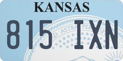 KS license plate 815IXN