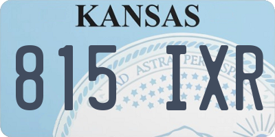KS license plate 815IXR