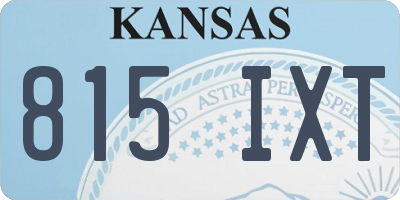 KS license plate 815IXT