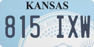 KS license plate 815IXW