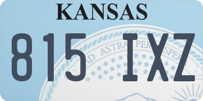 KS license plate 815IXZ
