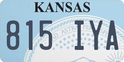 KS license plate 815IYA