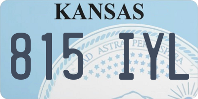 KS license plate 815IYL