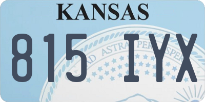KS license plate 815IYX