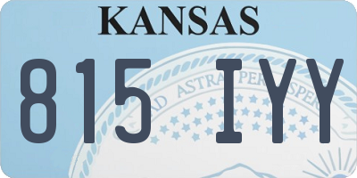 KS license plate 815IYY