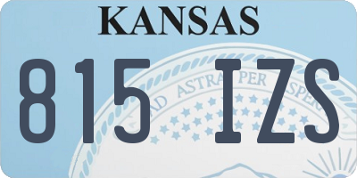 KS license plate 815IZS