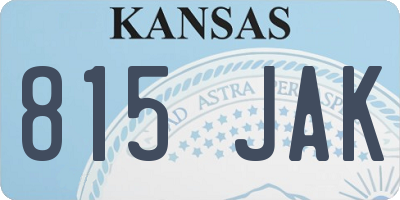 KS license plate 815JAK