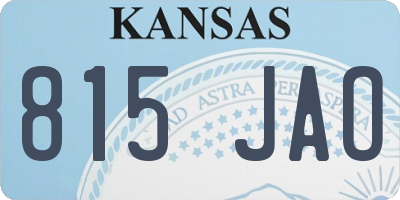 KS license plate 815JAO