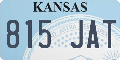 KS license plate 815JAT