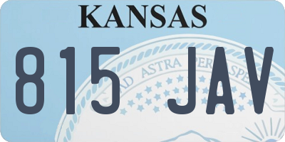 KS license plate 815JAV