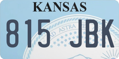 KS license plate 815JBK