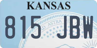 KS license plate 815JBW
