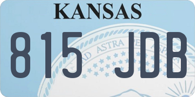 KS license plate 815JDB