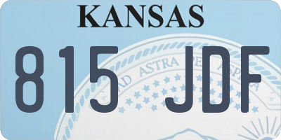 KS license plate 815JDF