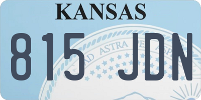 KS license plate 815JDN