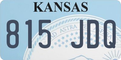 KS license plate 815JDQ