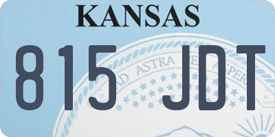 KS license plate 815JDT