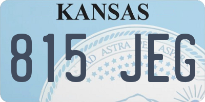 KS license plate 815JEG