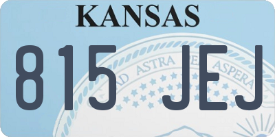 KS license plate 815JEJ