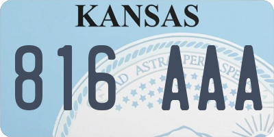 KS license plate 816AAA