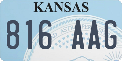 KS license plate 816AAG